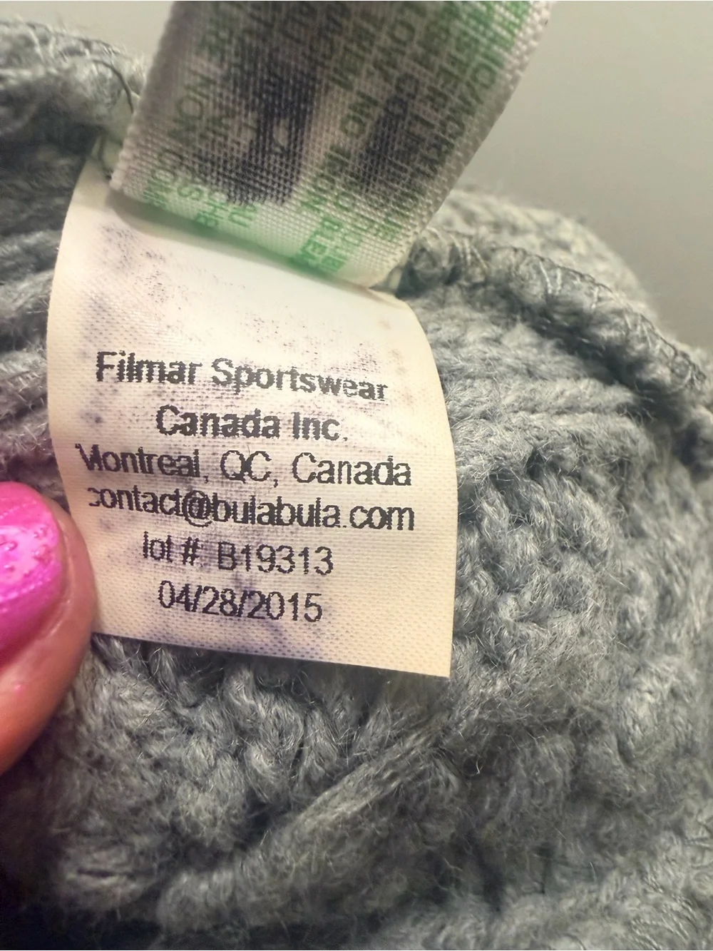 bula Cable Knit Pom Beanie in Heather Gray